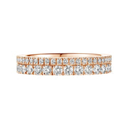 Round Shaped Moissanite Double Row Wedding Band Mapple Gems